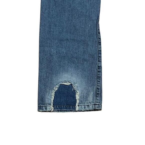 H&M Y2K button fly zipper back pockets distressed hippie woman’s 8 (29) patch - Picture 5 of 10